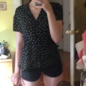polka dot peplum blouse